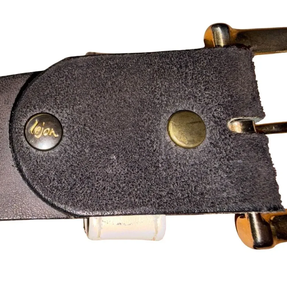 Lejon Black White Sueded Cowhide Belt      Size: 32